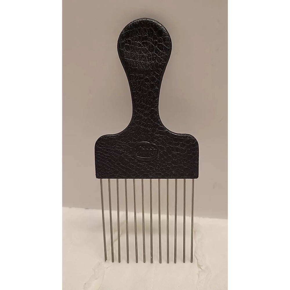 Vintage Goody Hair Pick Comb Plastic Crocodile Textured Embossed‎ 6.5" Black